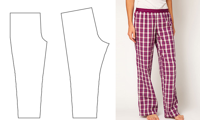Женские пижамные брюки с поясом и французским двойным швом